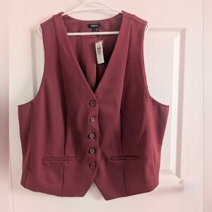 NWT Torrid Studio Lux Ponte Vest Workwear Dandy Style New Maroon – Sz 4 / US 26